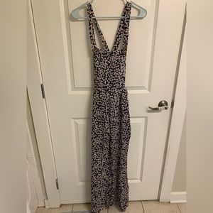 Navy floral jumpsuit overalls